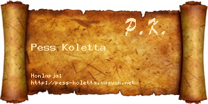 Pess Koletta névjegykártya